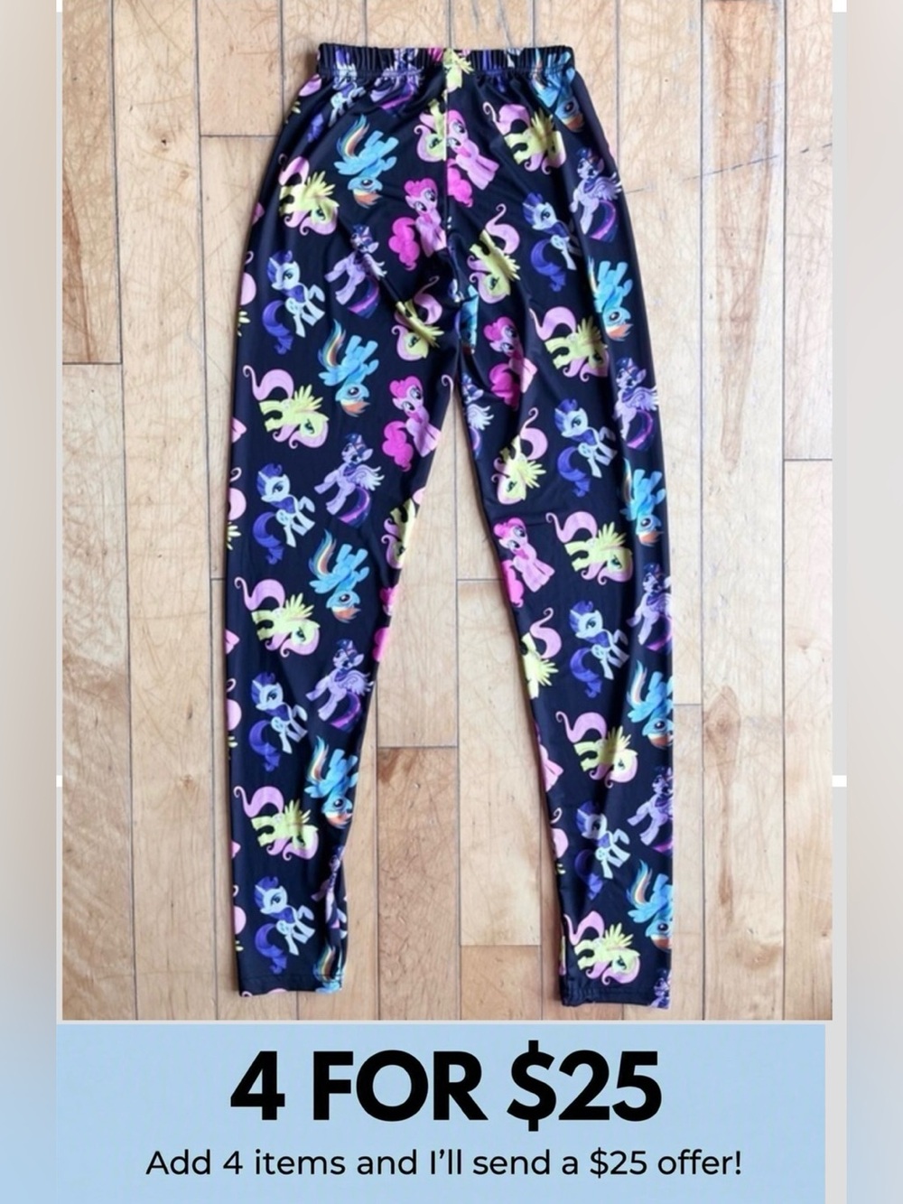 My Little Pony Print Elastic Waist Leggings Size Small/Medium